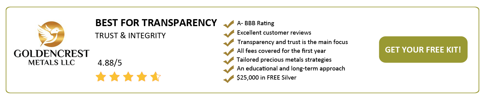 GoldenCrest Metals - Best For Integrity & Trust