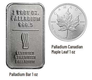 Oxford Gold Group Palladium Coins and Gold Bars