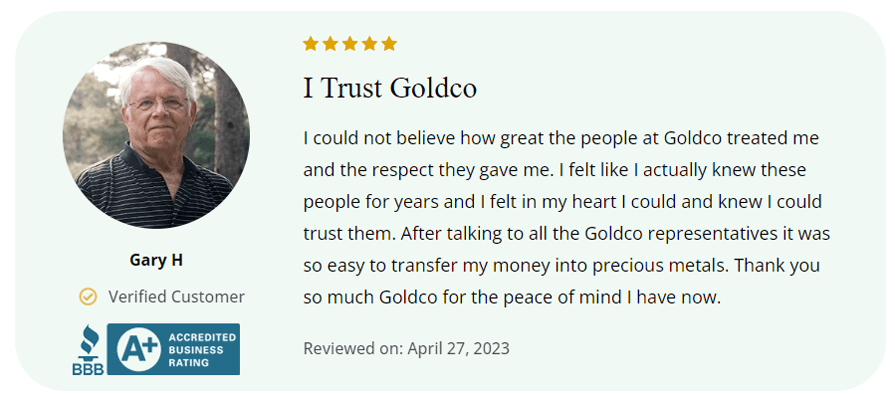 Goldco Verified Customer Review May 2023