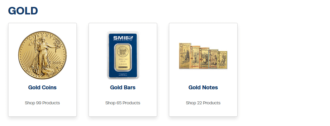 BullionMax gold coins and gold bars