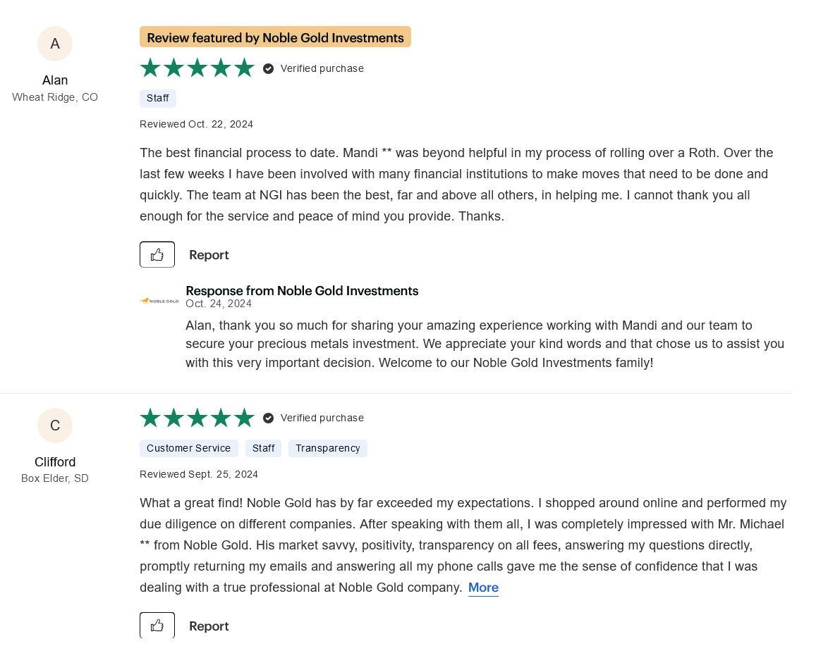  Noble Gold Consumer Alliance Reviews