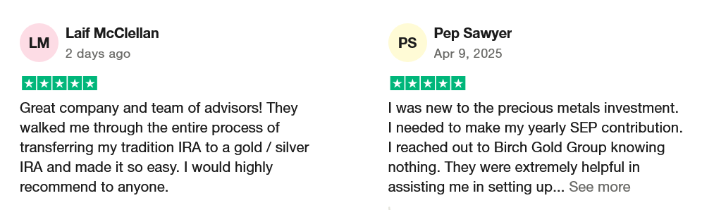 Birch Gold Group Trustpilot Reviews