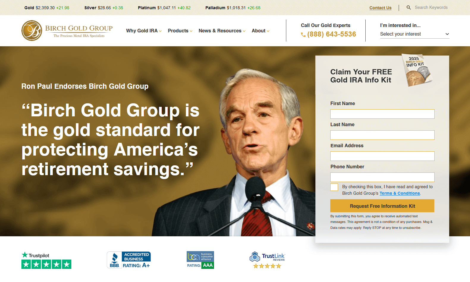 Birch Gold Group Website