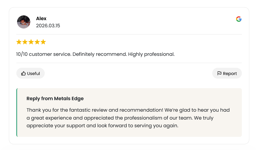 Metals Edge Trustindex Reviews