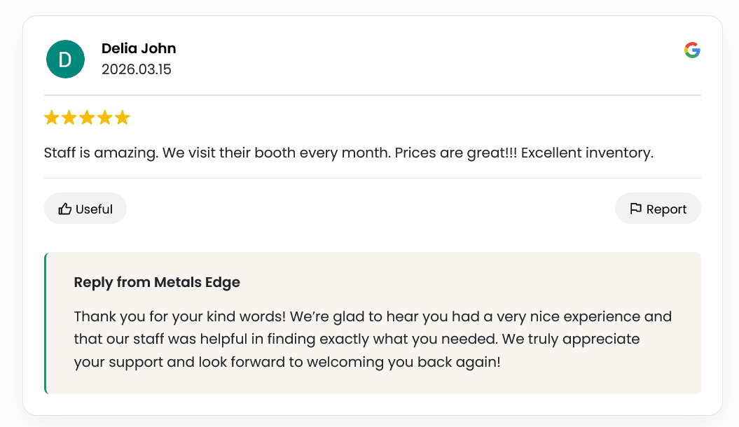 Metals Edge Trustindex Reviews