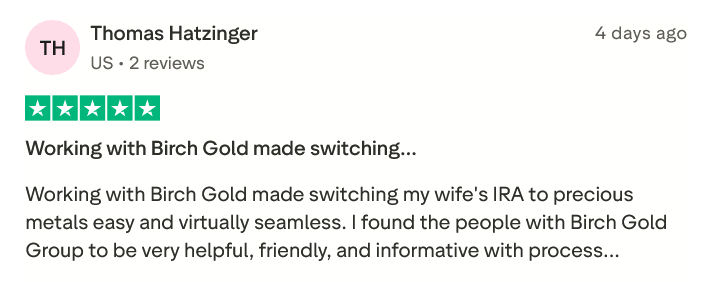 Birch Gold Group Trustpilot Reviews