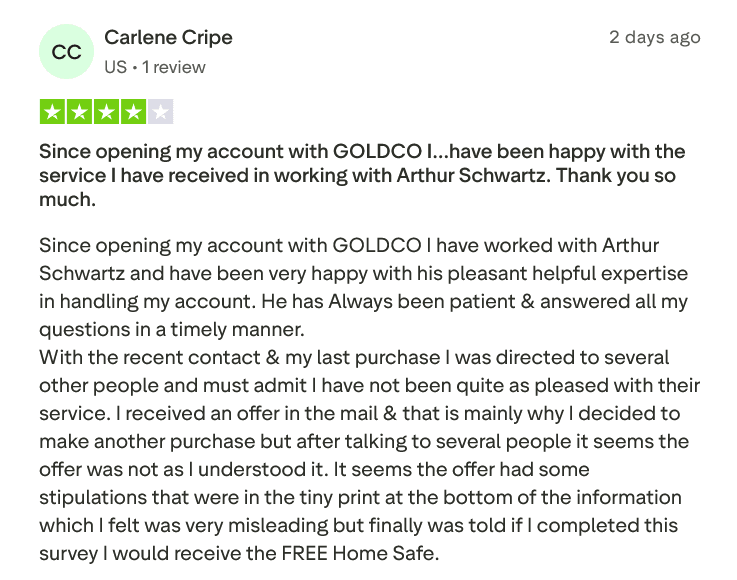Goldco Trustpilot Reviews