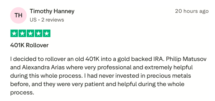 American Hartford Gold Trustpilot Reviews
