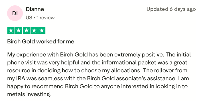 Birch Gold Group Trustpilot Reviews