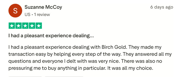 Birch Gold Group Trustpilot Reviews