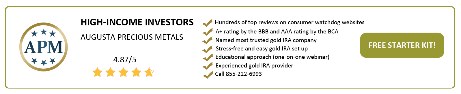 Augusta Precious Metals - Best For High-Income Investors