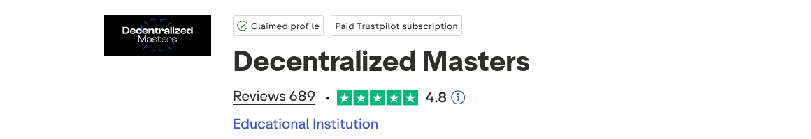 Decentralized Masters Trustpilot Reviews