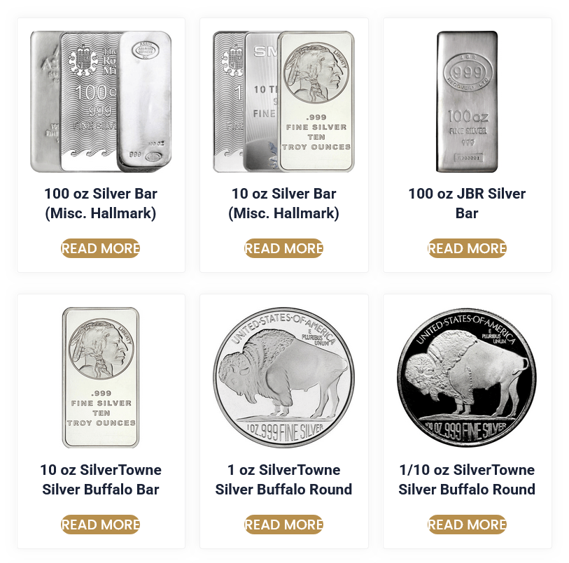 Metals Edge Silver Bars and Coins