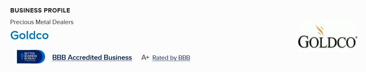 Goldco BBB Rating 2026