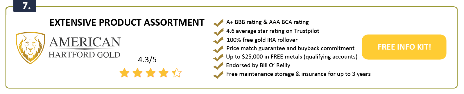 American Hartford Gold: Best for Good Product Selection