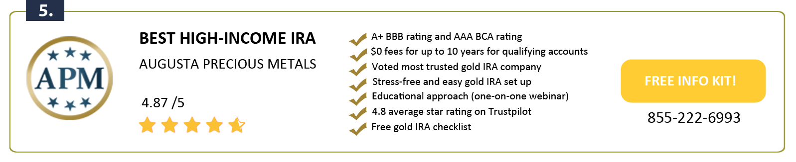 Augusta Precious Metals: Best for High-Net-Worth Investors