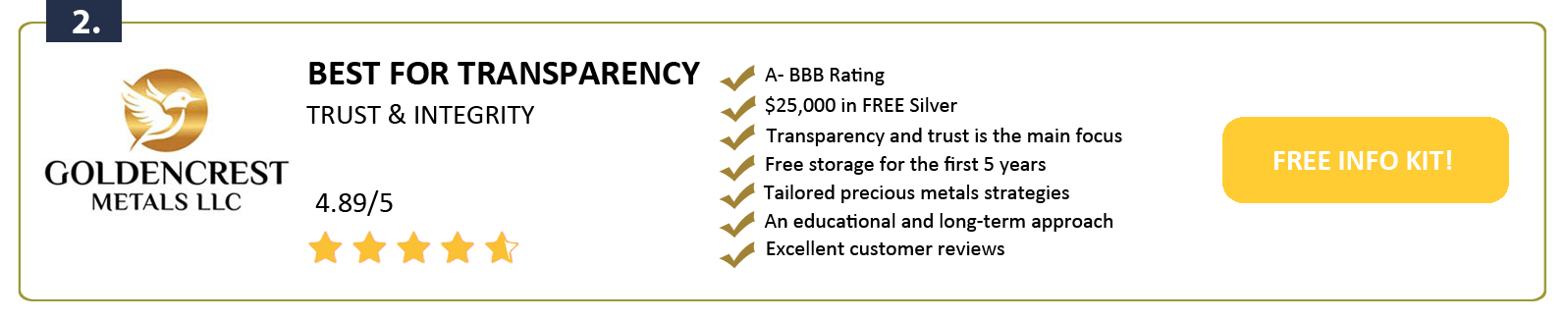 GoldenCrest Metals: Best for Transparency & Integrity