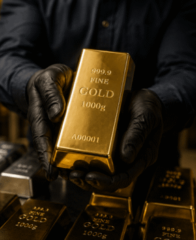 Person Holding a Gold Bar