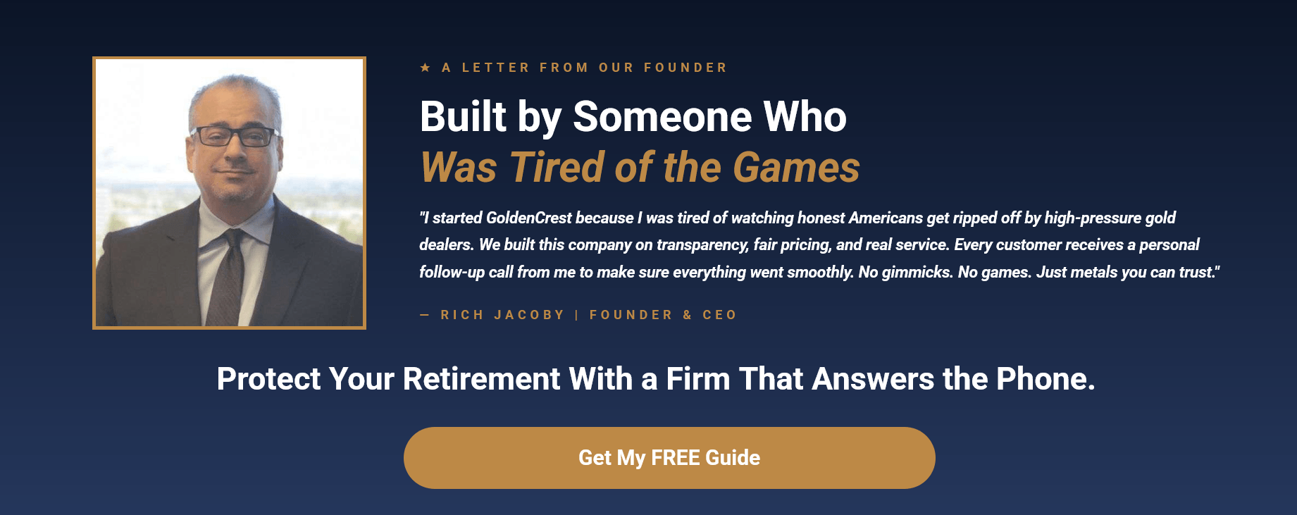 Rich Jacoby, CEO GoldenCrest Metals