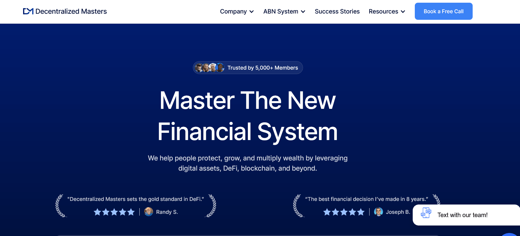 Decentralized Maters Website